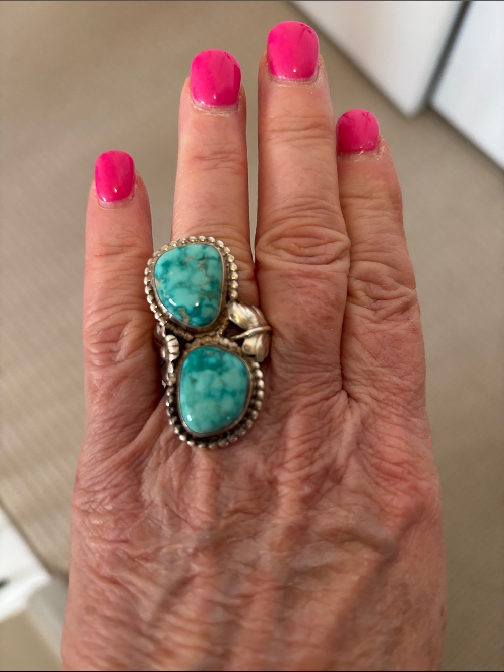 Nothing But Blooms Vintage Turquoise Ring